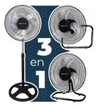 Ventilador De Pedestal Pared Piso Turbo Fan 3 En 1 Silencioso Con Oscilación Estructura De Metal Reforzado Bv-12 Beckon