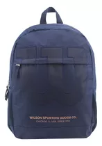 Mochila Wilson Urbana Deportes Reforzada Gym Porta Notebook Color Azul Oscuro Diseño De La Tela Liso