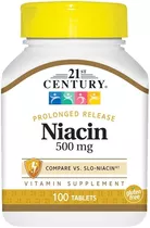 Niacina Vitamina B3 Premium 500 Mg 100 Tabletas 