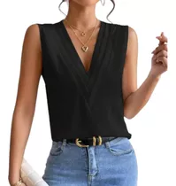 Blusa Top Mujer Cuello V De Elegante Diseño 