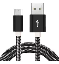 Cable Acordonado Micro-usb Aluminio Compatible Vs Marcas ® Color Negro