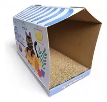 Rascador Para Gato De Cartón Con Casita Incluye 2 Rascadores