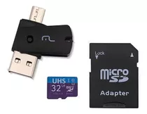 Kit 4 Em 1 Dual Drive Usb Adp Sd Cartão Sd 32gb Multilaser