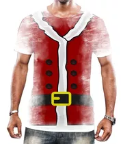 Camisa Camiseta Fantasia Papai Noel Peitoral Feliz Natal Hd