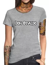 Remera Mujer Gris Sublimada Personalizada Don Osvaldo