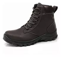 Bota Coturno Mais Carteira Cinto Preto Masculino Conforto