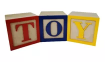 Trio Cubos Mdf Toy 10x10 Colorido Decorativo Festa Letras