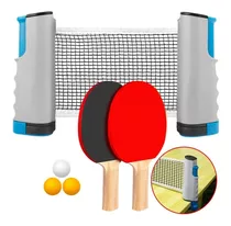 Set Ping Pong Portatil Red Retractil + Paletas + Pelotas 