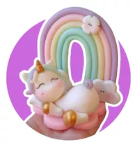 Unicornio En Porcelana Fria Adorno Torta