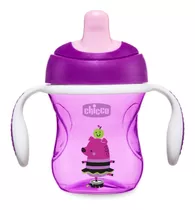 Vaso Para Bebés Con Aza Antiderrame Chicco Training Cup Color Violet De 200ml