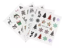 Adhesivo Navideño Para Uñas Water Transfer Decals Con Forma