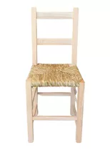 Cadeira De Madeira Com Assento De Palha 