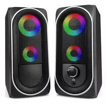 Caixa Caixinha De Som Gamer Led Rgb Subwoofer Pc P2 20w Rms