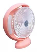 Ventilador Recargable Pequeño Luz Led 3 Velocidades Abanico