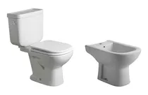 Juego Baño Sanitarios Ferrum Bari Inodoro Mochila Dual Bidet