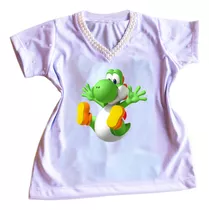 Camiseta Camisa Personalizada Infantil Do Super Mario Mod64