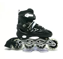 Patins Inline Roller Semi Pró Base Alumínio Abec 7 Roda Led