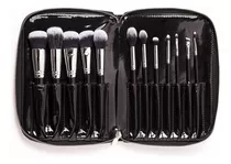 Set 12 Brochas Y Pinceles + Brochero # Crueltyfree Regina Color Negro