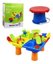 Mesa De Juegos Niños Playa 25 Piezas Balde Banquito - El Rey