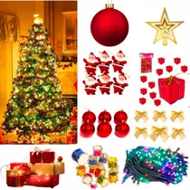 Árvore De Natal Grande Cheia Completa Enfeitada Luxo 