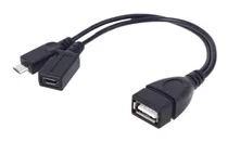 Cable 2 En 1 Otg + Cable Carga Micro Usb 5 Pines Splitter