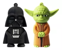 Kit Pen Drive Mestre Yoda E Darth Vader 8gb Emborrachado