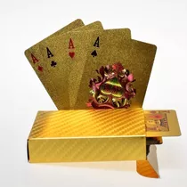 Baralho Dourado Luxo Folheado Poker Truco Cartas Impermeável