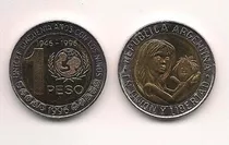 Moneda 1 Peso Unicef Bimetalica Año 1996 Sin Circular