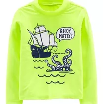 Remera Surf/malla Carters Con Proteccion Solar , Fluo Pulpo