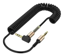 Cable Auxiliar Audio Estereo 3.5 Mm Negro Resistente Espiral