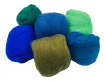 Pack 60 Grs Lana Corriedale 28 Micras - Color Azul Verde