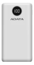 Adata P20000qcd Power Bank 20000mah Carga Rápida Qc/pd, Blan Color Blanco