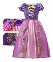 Vestido Fantasia Princesa Infantil Rapunzel  Luxo Festa 