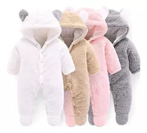 Pijama Y Enterito Polar Bebés Orejitas Osito Otoño Invierno