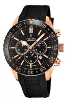 Reloj De Pulsera Festina F20516/2 De Cuerpo Color Oro Rosa, Para Hombre, Con Correa De Caucho Color Oro Rosa