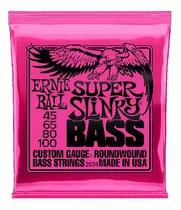 Cuerdas Para Bajo 4 Cuerdas Ernie Ball Super Slinky 45-100