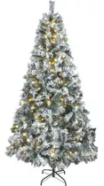 Arbol Navidad Nevado 180 Cm Luces Led Frondoso 600 Ramas Color Verde