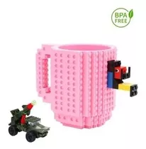 Kit 8 Misto Caneca Lego Bloco Plasticos Montar 3d 420ml 