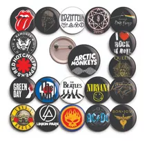 20 Botons 3,5cm Rock - Broche - Bandas 