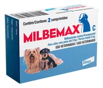 Vermifugo Elanco Milbemax Para Cães Até 5kg Con 2 Comp