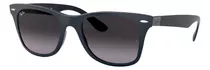 Anteojos De Sol Ray-ban Wayfarer Liteforce Standard Con Marco De Peek Color Matte Blue, Lente Grey De Policarbonato Degradada, Varilla Matte Blue De Peek - Rb4195