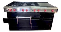 Cocina + Horno - Plancha - Gratinador 6 Hornillas Industrial