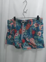 Short De Baño /estampado Flores/ Verde/46/penguin