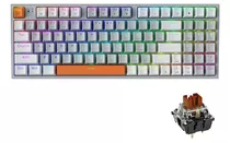 Teclado Gamer Machenike K500w-b94 Tri-mode Switch Bronw Rgb