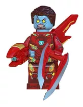 Boneco Blocos De Montar Iron Man Zumbie Marvel Terror