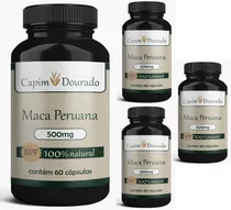 Maca Peruana (lepidium Meyenii) 500mg 240 Cápsulas 4 Frascos