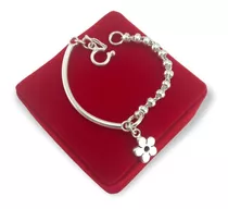 Pulsera Flor Para Mujer Plata 950