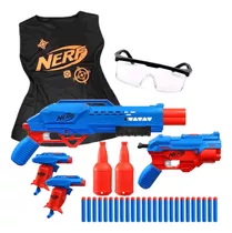 Lançador De Dardos Nerf Alpha Strike Mission Colete E Óculos