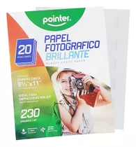 Papel Fotografico 20h T/carta 230gr 8 1/2 X 11  Pointer