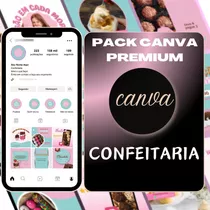 Pack Template Canva Luxo Destaque Insta Confeitaria